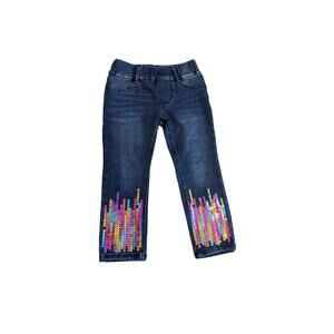 Flapdoodles Girls Pull Up Skinny Jeggings with Sequins Size 2T